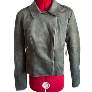 BB Dakota by Steve Madden Green Leather Moto Jacket